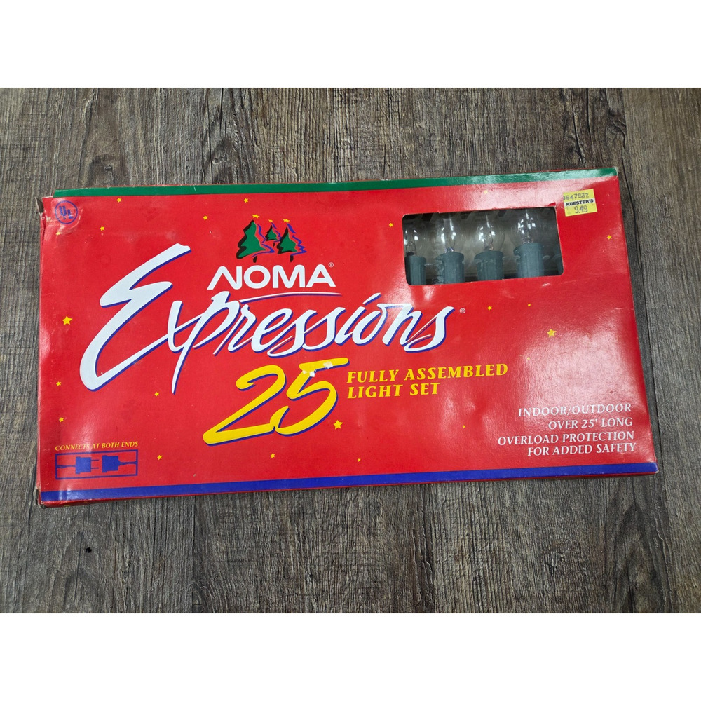 Vintage Noma Expressions 25 Assembled Light Set Christmas Lights New In Box